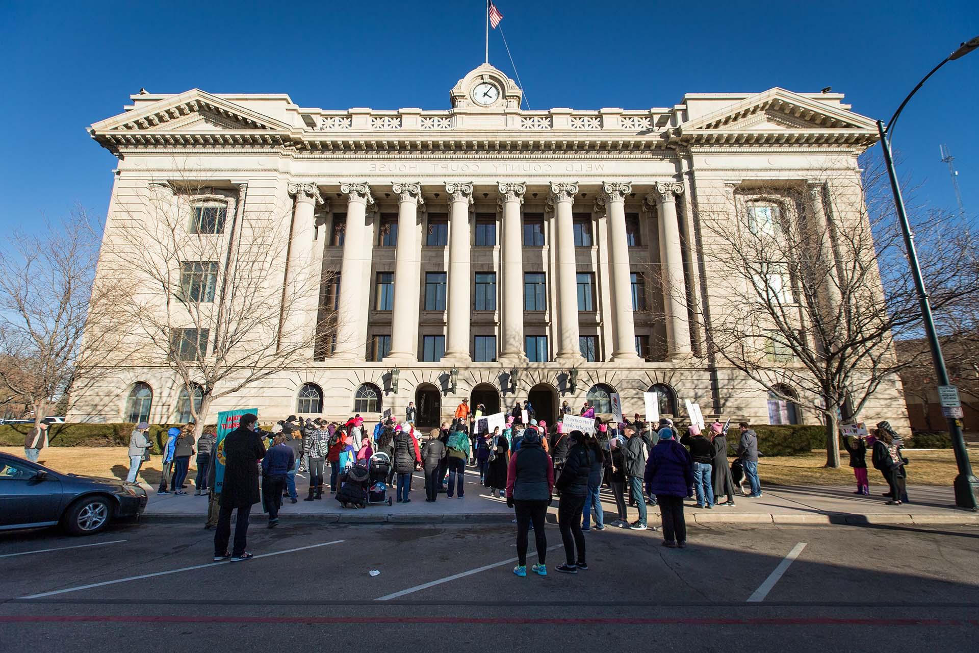 Womens march at the capital building.