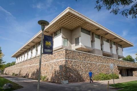 An outdoor photo of Michener library.