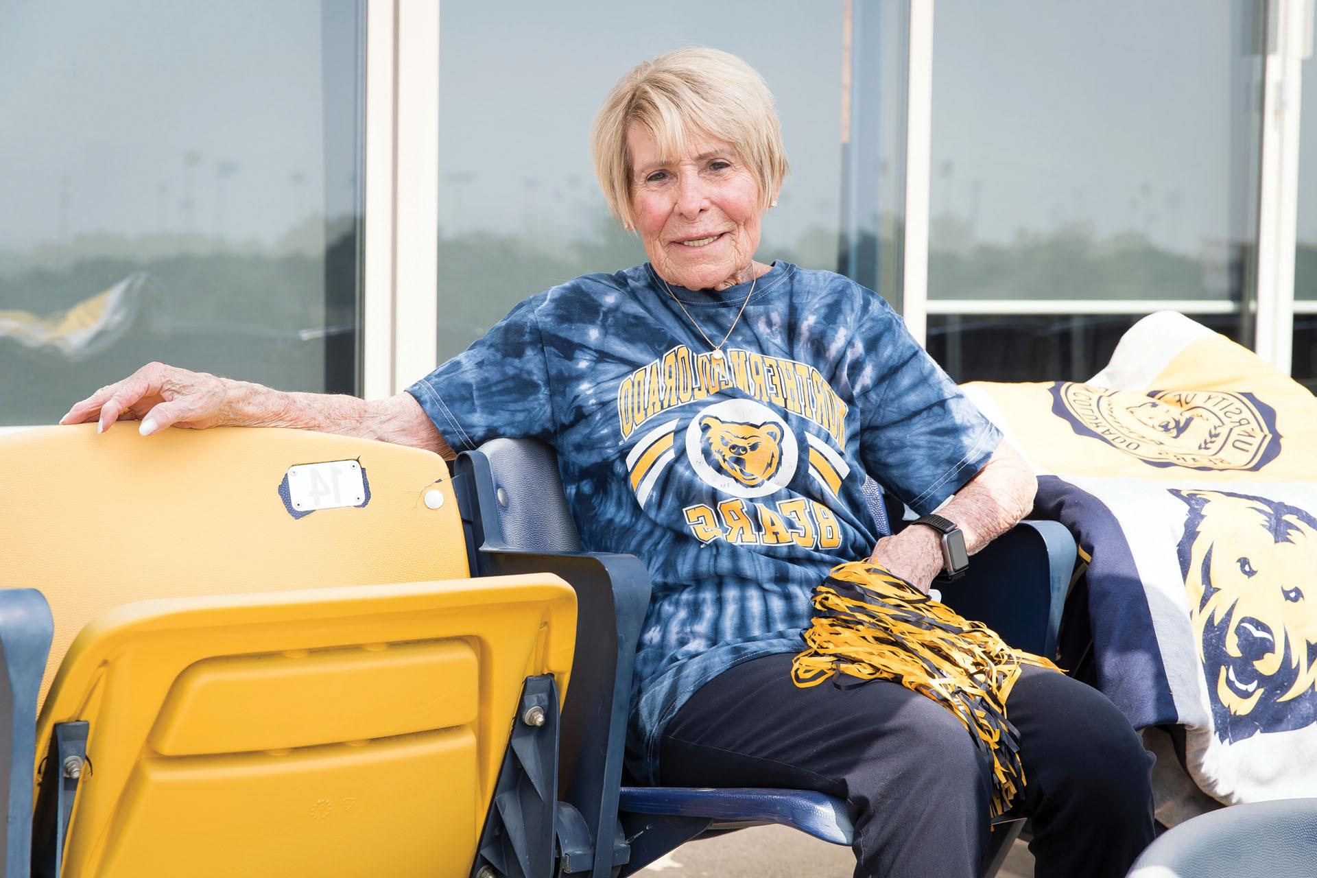 Eydie Nottingham sits on a bench.